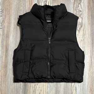 Zara Black Puffer Vest